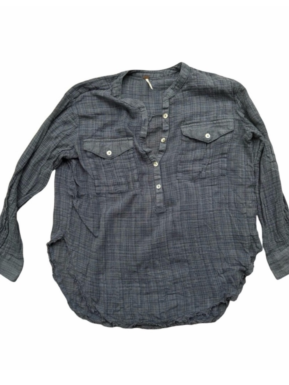 Free People Talk To Me Gauze Crinkle Top